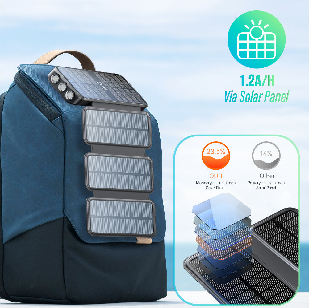 Solar Powerbank mit Integrierter Taschenlampe Brehn