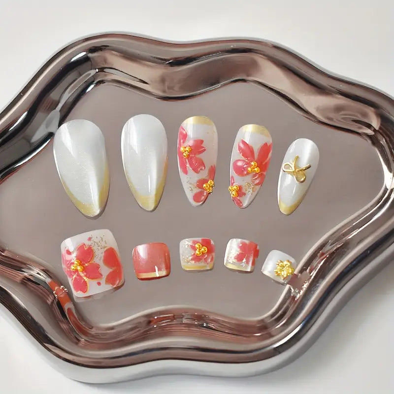 Florale Kunst Nagelset Brehn