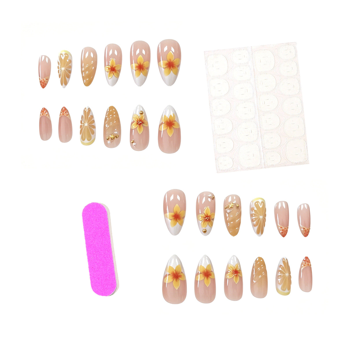 Tropische florale Acryl-Nagelverstärkungen Brehn