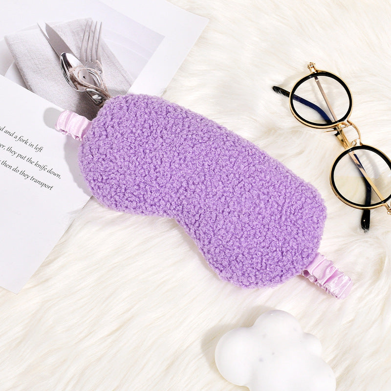 Damen nan kuschelige Thermo Schlafmaske aus Teddyfleece mit verstellbarem Satinband Brehn