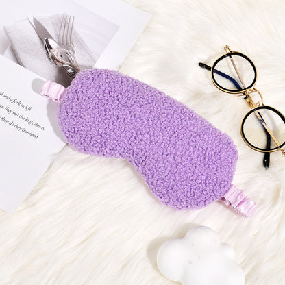 Damen nan kuschelige Thermo Schlafmaske aus Teddyfleece mit verstellbarem Satinband Brehn