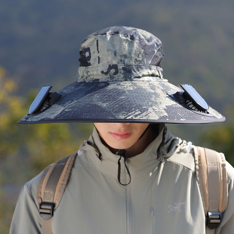 breite Krempe Outdoor-Sonnenhut mit UV-Schutz, atmungsaktivem Netz und verstellbarem Kinnriemen Brehn