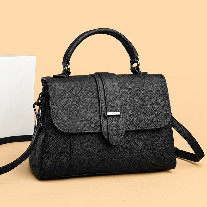 Elegante Leder Top Handle Handtasche Brehn