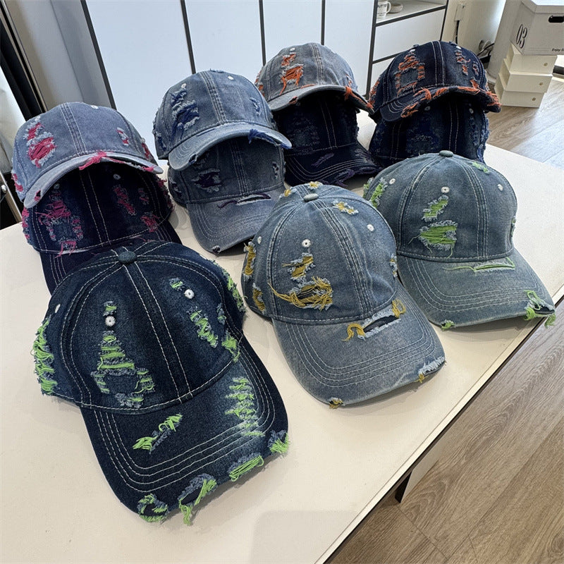 Damen Destroyed Denim Baseball Cap Brehn
