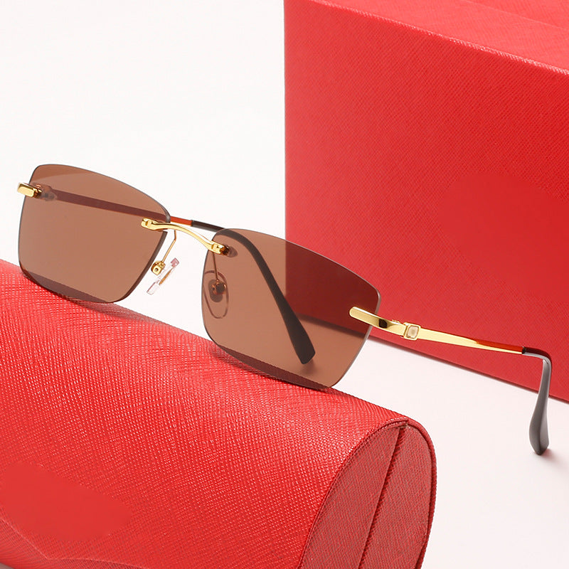 Damen modische Halbrahmen-Sonnenbrille mit stilvollem Metallrahmen Brehn