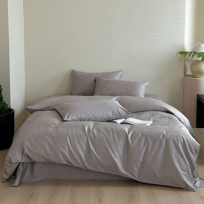 Jacquard-Baumwoll-Satin Bettbezug Set mit subtiler Holzmaserung文本
