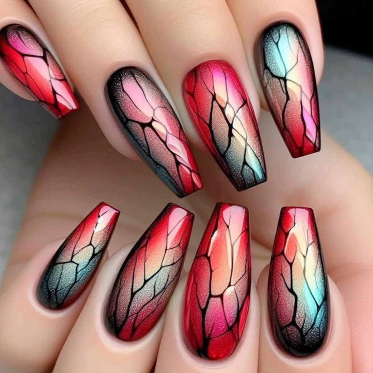 Künstlerische Crackle Nagelkunst Erweiterungen Brehn