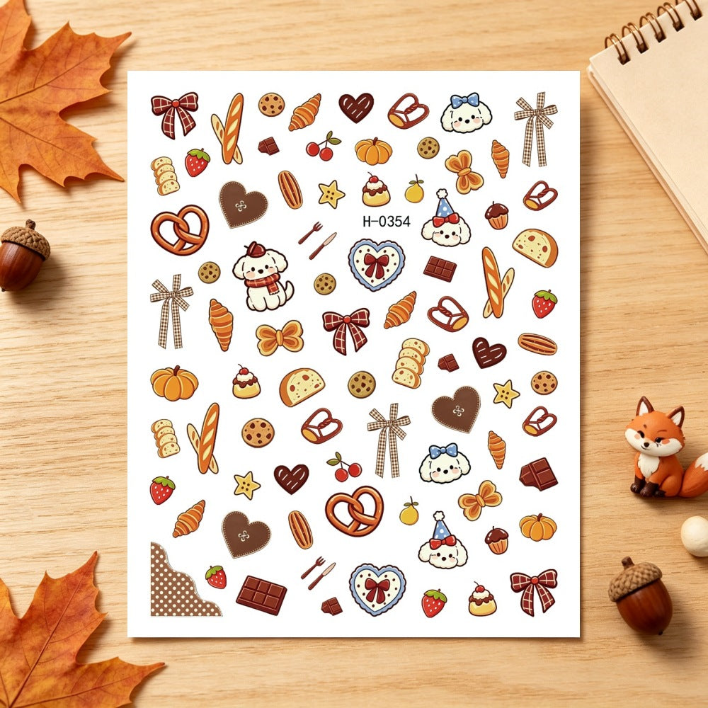 Herbst-Themen Nagelkunst Aufkleber