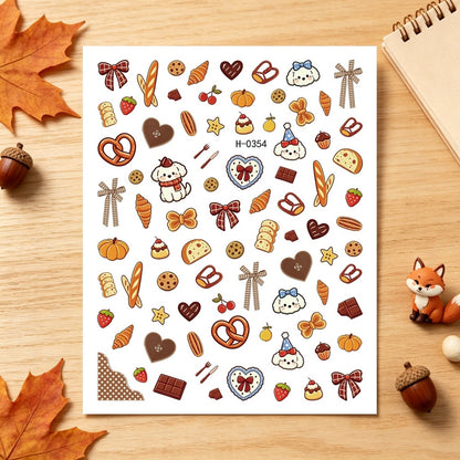 Herbst-Themen Nagelkunst Aufkleber