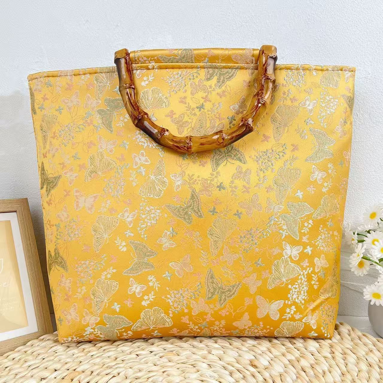 Elegante Handtasche mit Bambusgriffen Brehn
