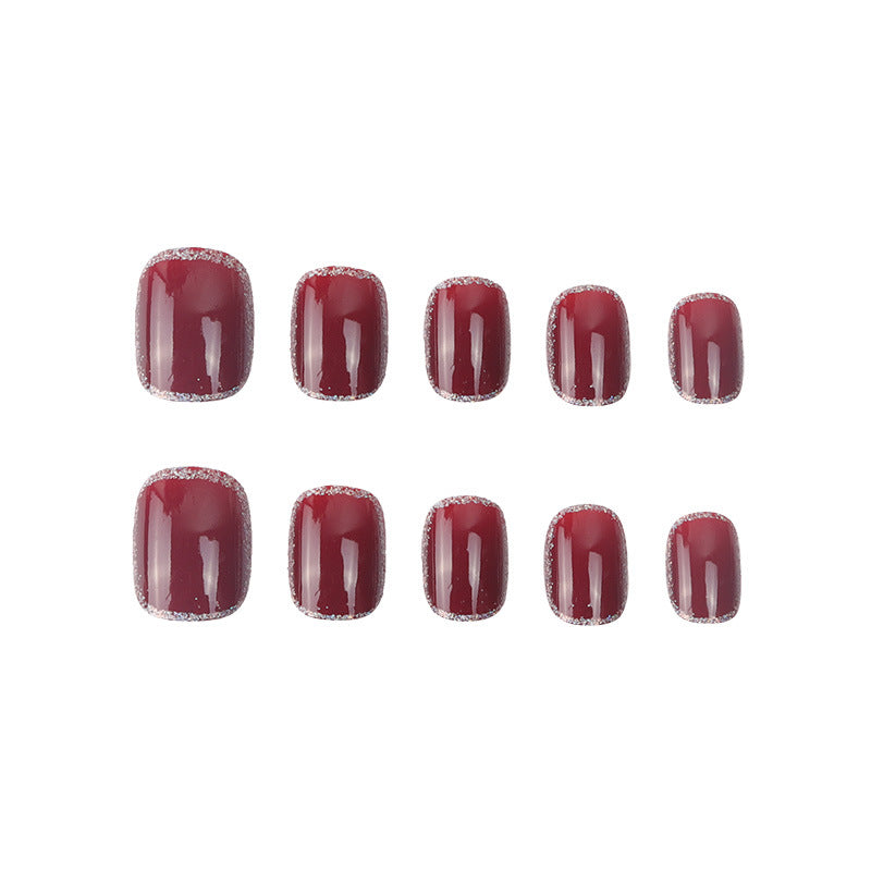 Elegante Glänzende Press-On Nagelkunst Brehn