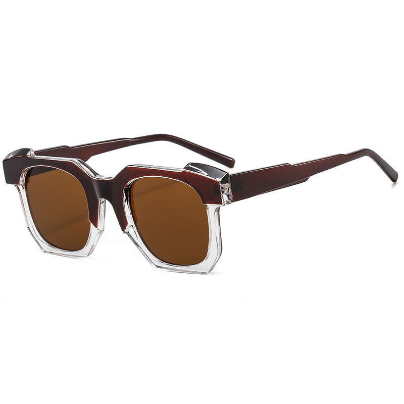 Damen modische Sonnenbrille im eckigen Design mit kontrastierenden Rahmen Brehn