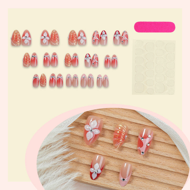 Press-On Nagelkunstset mit floralen und Juwelenakzenten Brehn