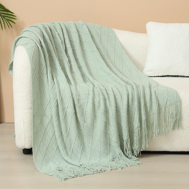Damen Elegante und stilvolle Wohn- und Kuscheldecke mit Fransen Brehn