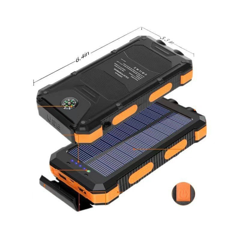 Tragbare Solar-Powerbank mit Integrierter Ladesteckerfunktion Brehn