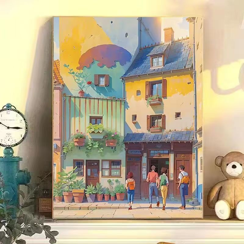 Bunte städtische Landschaft Wandkunst Brehn