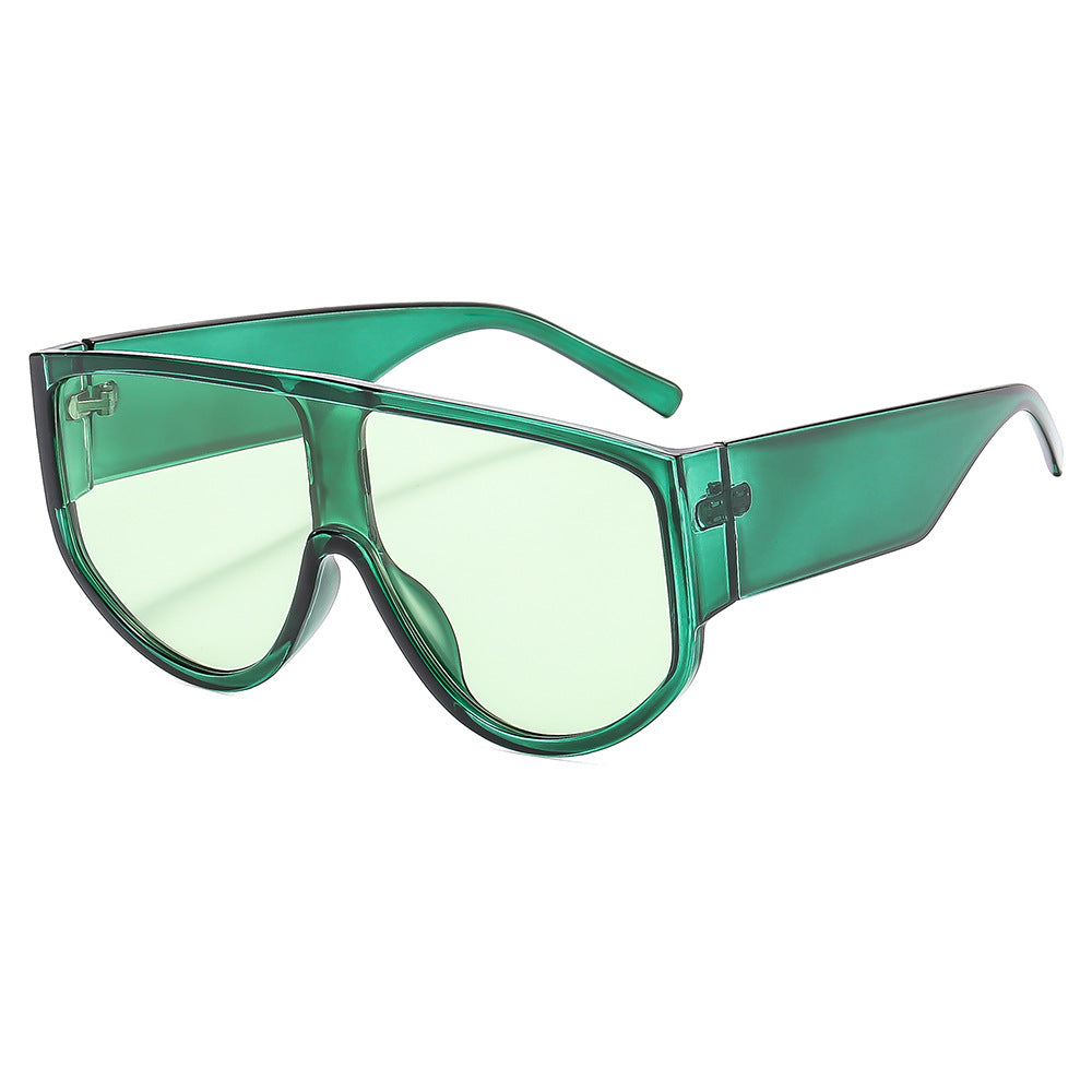 Damen Fashion-Sonnenbrille mit futuristischem, transparentem Rahmen und großem Schutz Brehn