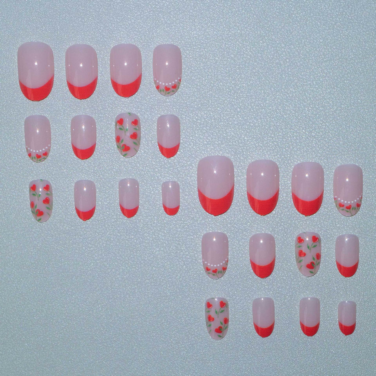 Romantisches Blumennagelkunst-Set