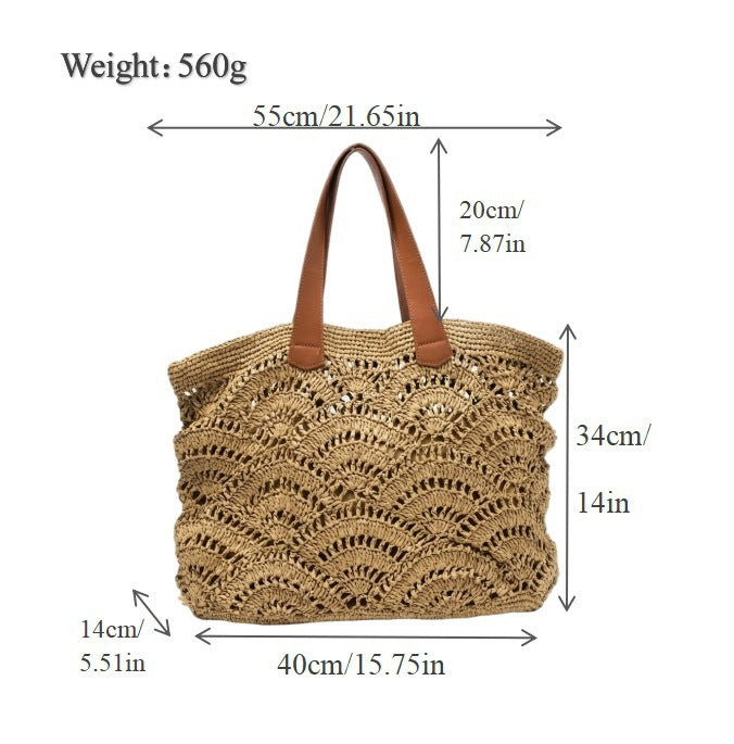 Handgeknüpfte Strandtasche mit Elegantem Wellendesign Brehn