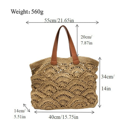 Handgeknüpfte Strandtasche mit Elegantem Wellendesign Brehn
