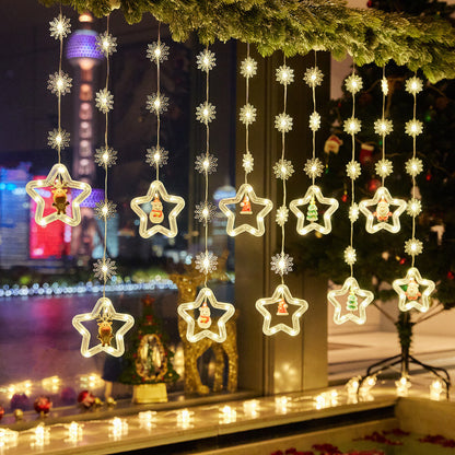 Weihnachtsdekorative Lichtsterne mit Schneeflocken Brehn