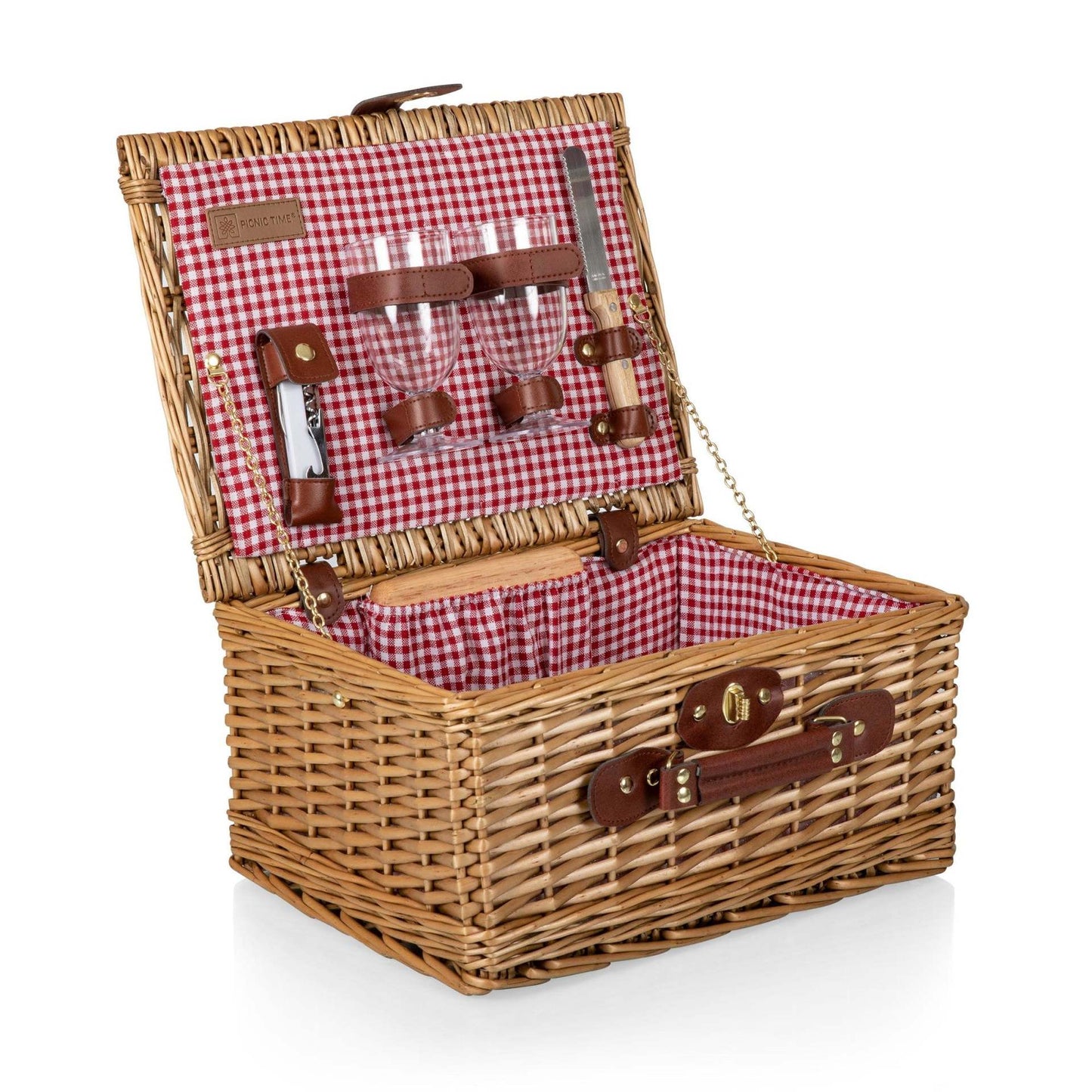 Damen Picknickkorb mit integriertem Geschirrset und rustikalem Design Brehn