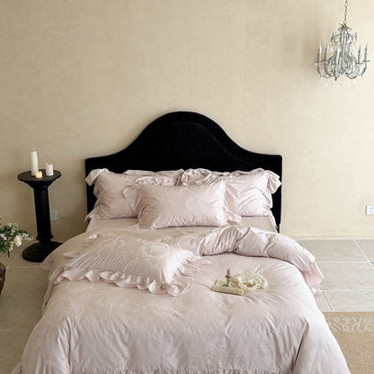 Rüsch-Jacquard-Satin Bettbezug Set