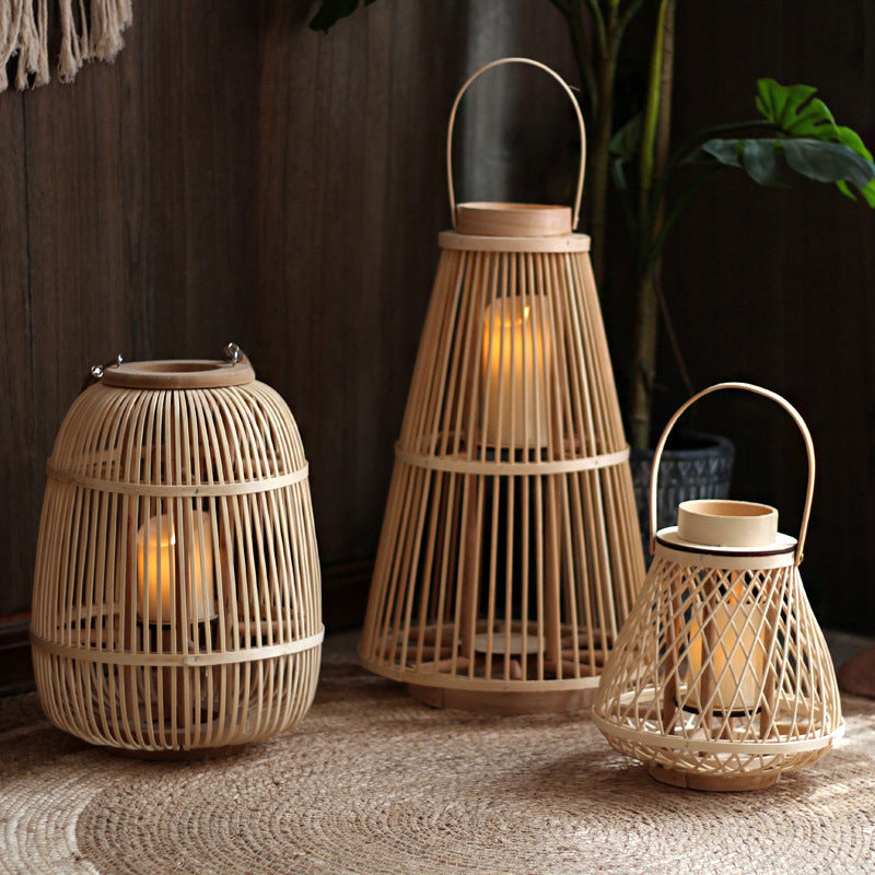 Stilvolle Rattan-Laterne Brehn