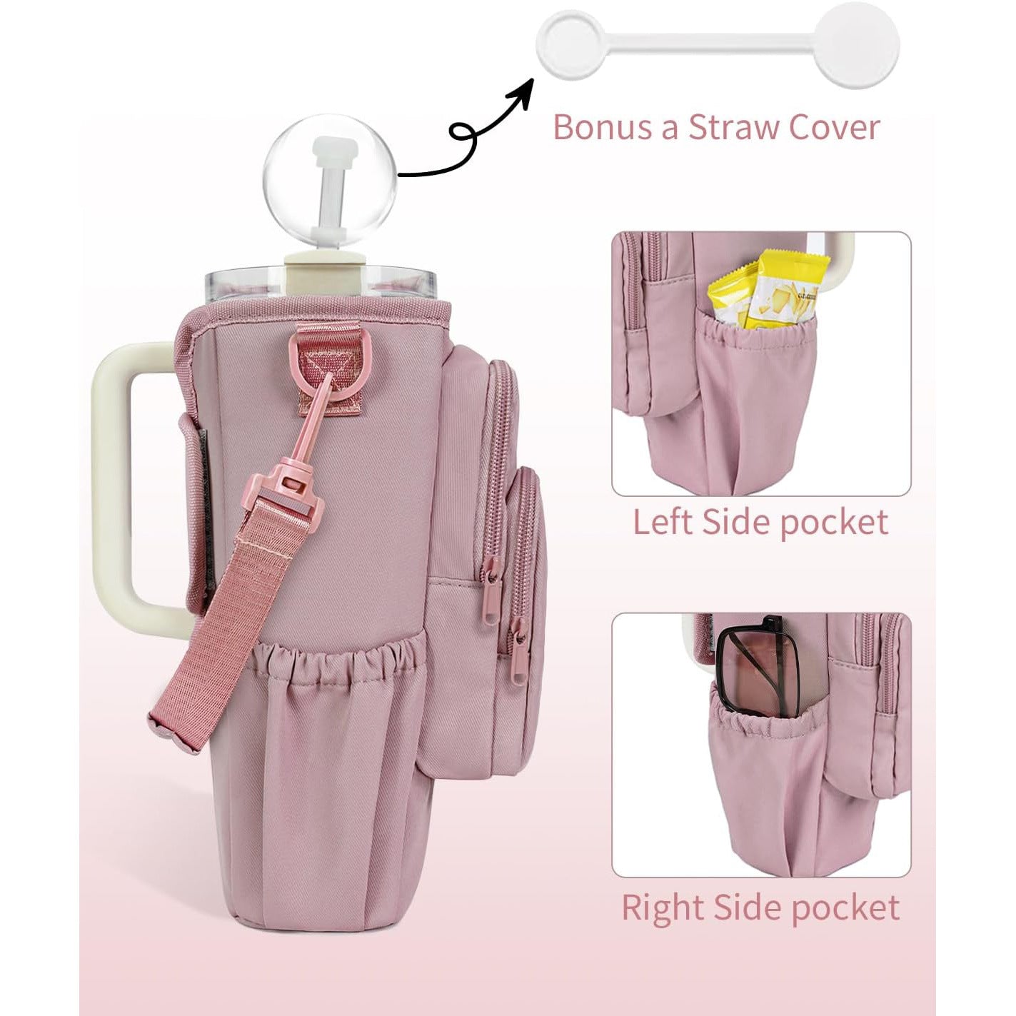 Praktische Crossbody-Tasche mit Vielseitigen Fächern und Einem Herausnehmbaren Getränkehalter Brehn