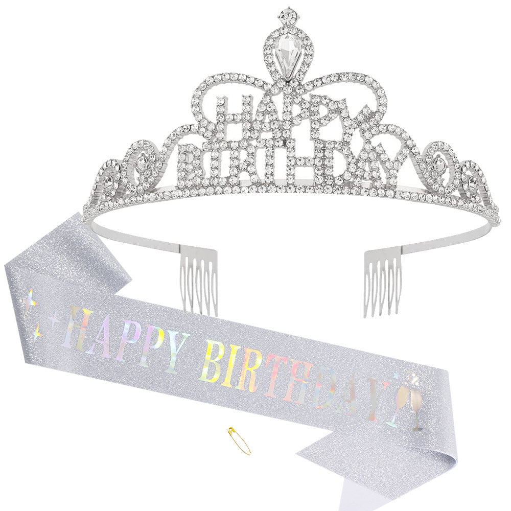 Damen Funkenkrone mit „Happy Birthday“ Schriftzug Brehn