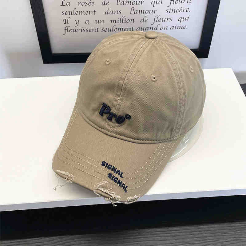Damen Casual Distressed Bestickte Baseballmütze Brehn