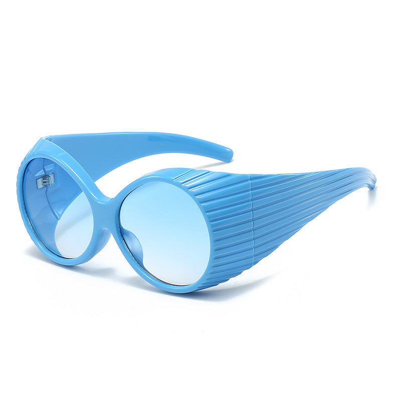 Damen Oversized Cat-Eye Sonnenbrille mit stilvollem, strukturiertem Rahmen Brehn