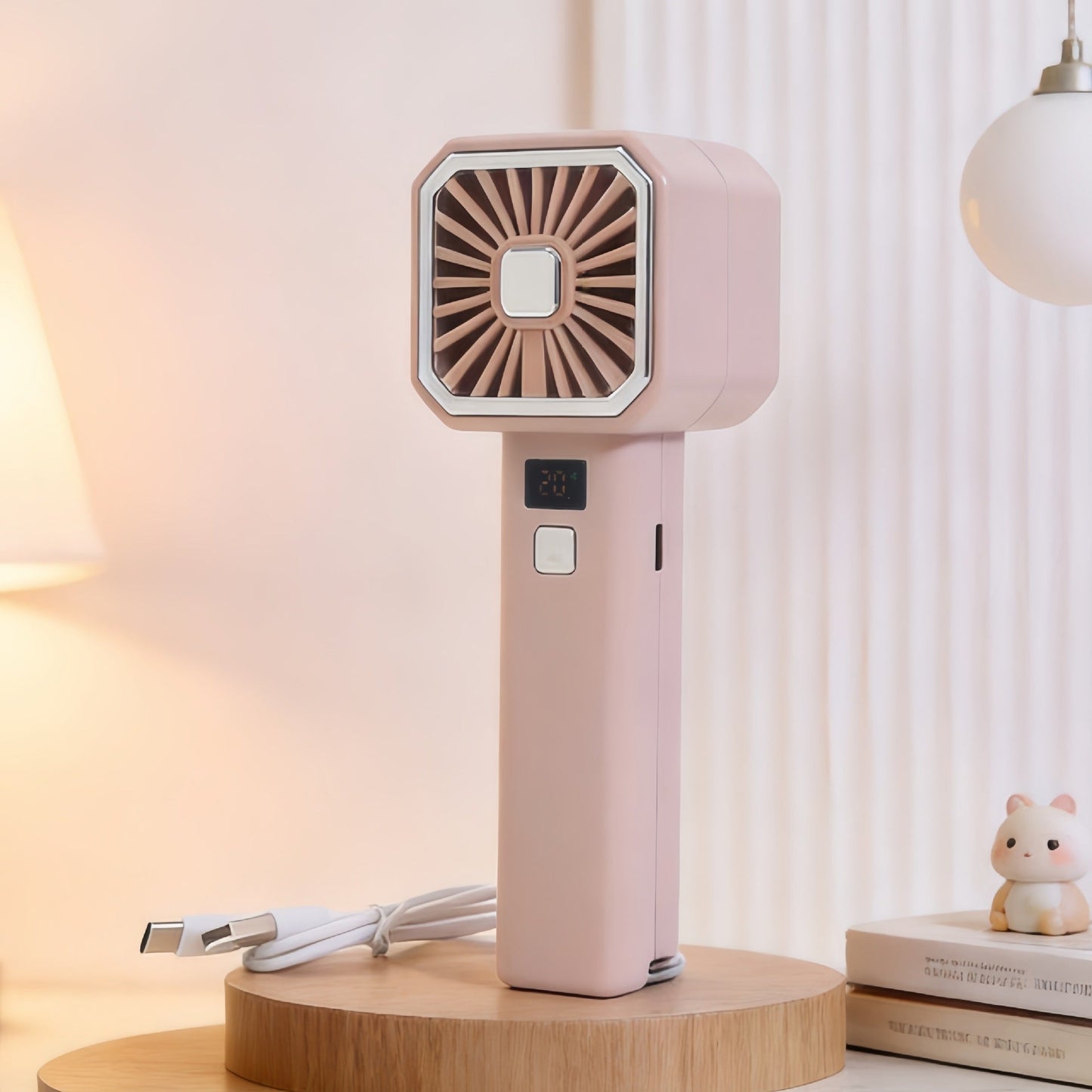 Frauen Tragbarer Handventilator mit Digitalanzeige Brehn