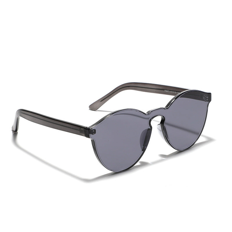 Damen stylische runde Sonnenbrille mit innovativem Rahmen Breit Brehn