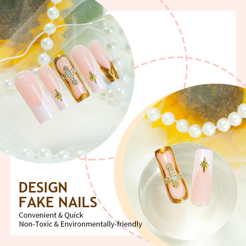 Kunstnagelset mit romantischen Blüten- und Glitzerakzenten Brehn