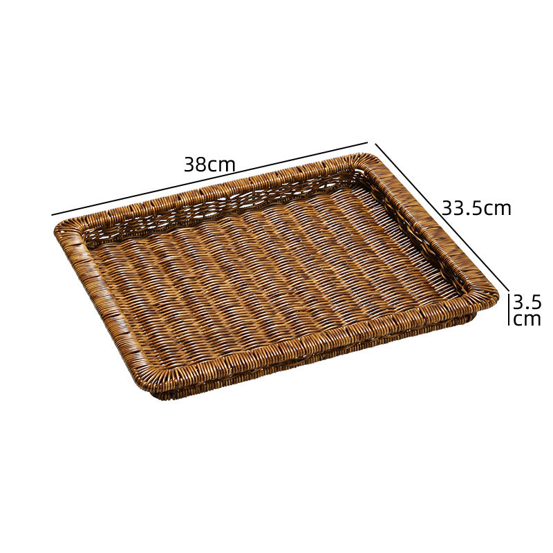 Unisex Rechteckiger Aufbewahrungskorb aus geflochtenem Rattan Brehn
