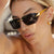 Damen geometrische Sonnenbrille mit elegantem Metallrahmen und polarisierten Gläsern Brehn