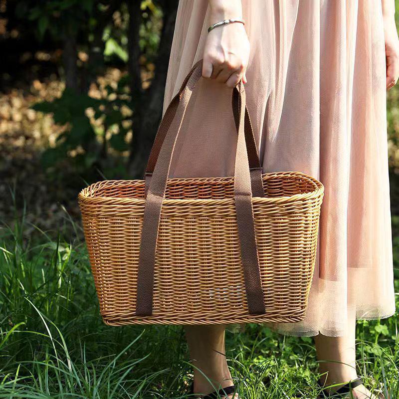 Woven Tote Bag mit verstärkten Tragegriffen Brehn
