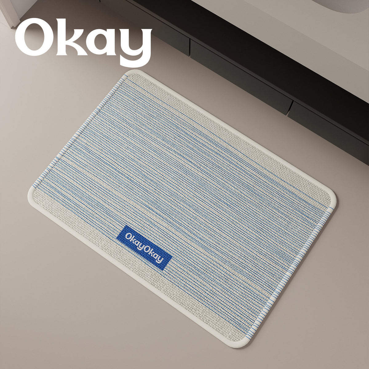 Low-Profile Ribbed Microfiber Entrance Doormat with Non-Slip Backing