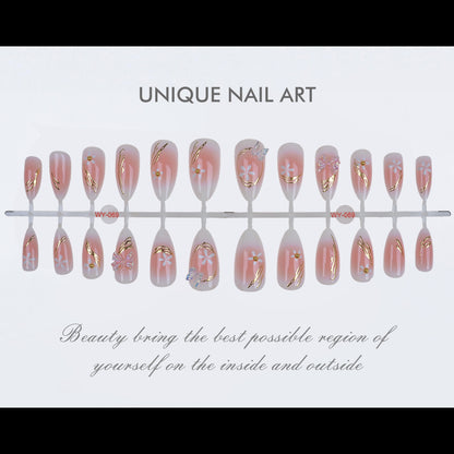 Elegantes blumenförmiges Press-On-Nagelkunst-Kit Brehn