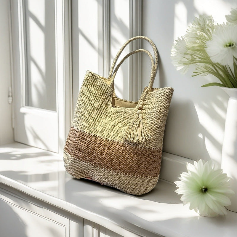 Handgefertigte Strohtasche Brehn