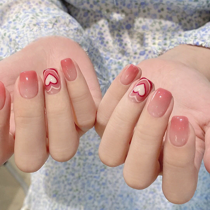 Künstlerisches Herzdesign Press-On Nail Set Brehn 178815*10mm0446