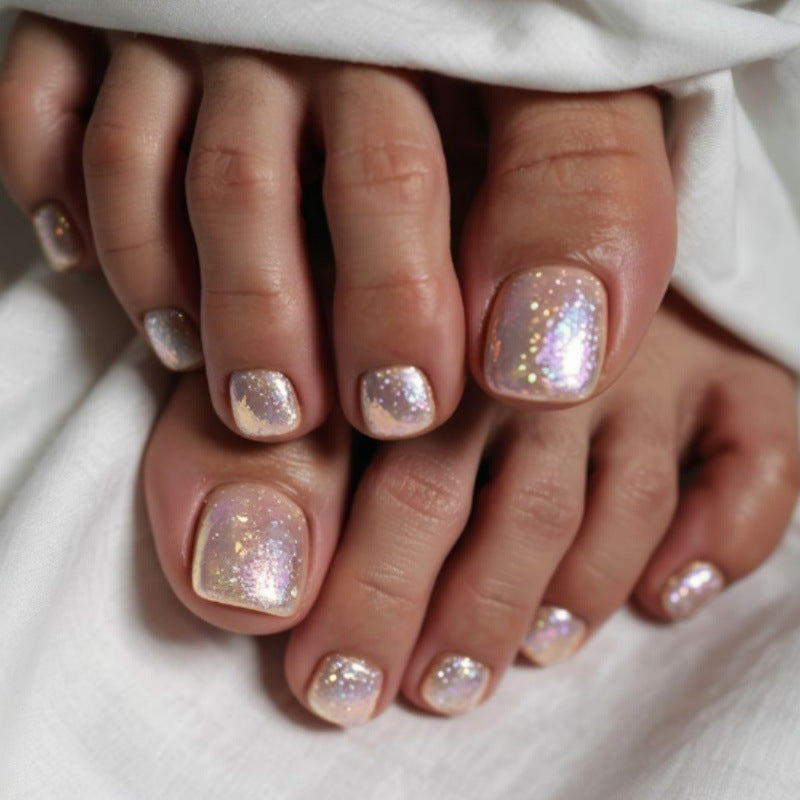 Premium Glitzernde Faux Gel Press-On Zehen Brehn
