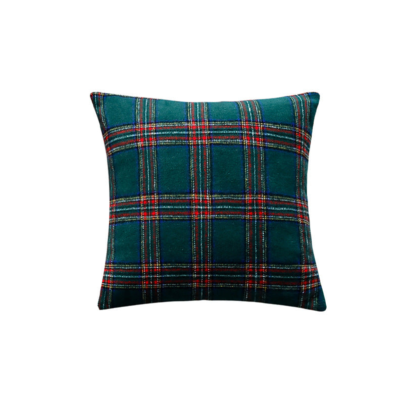 Karierter dekorativer Zierkissenbezug im Tartan‑Look aus weichem Microfleece Brehn