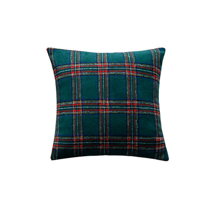 Karierter dekorativer Zierkissenbezug im Tartan‑Look aus weichem Microfleece Brehn