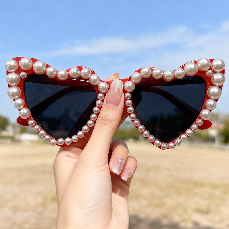 Dekorative mit Perlen verzierte Cat-Eye-Sonnenbrille Brehn