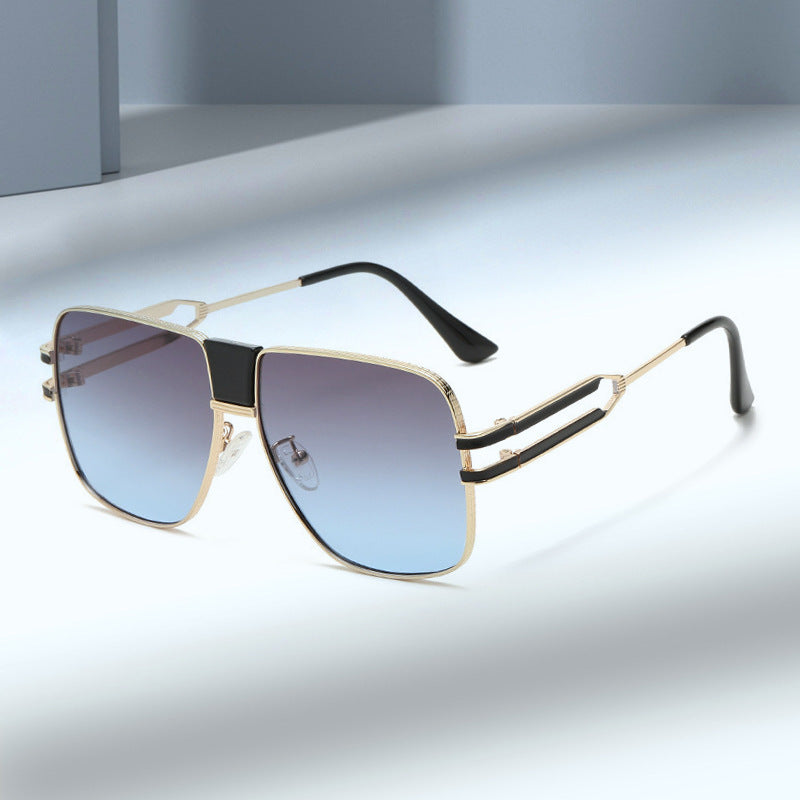 Damen moderne quadratische Sonnenbrille mit elegantem Metallrahmen Brehn