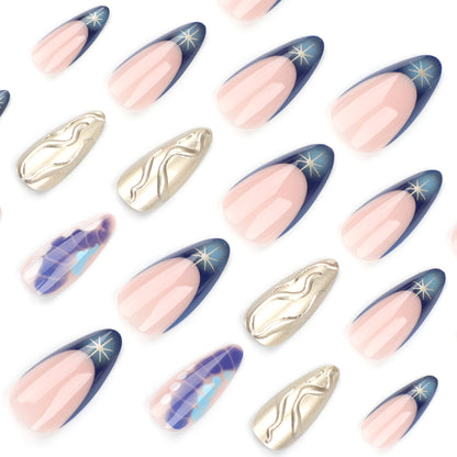 Kunstvolle Stiletto-Nägel mit Glitzer und außergewöhnlichem Design Brehn