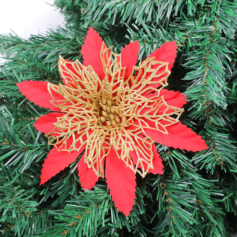 Glitzerndes Feiertags-Blumenakzent-Ornament Brehn