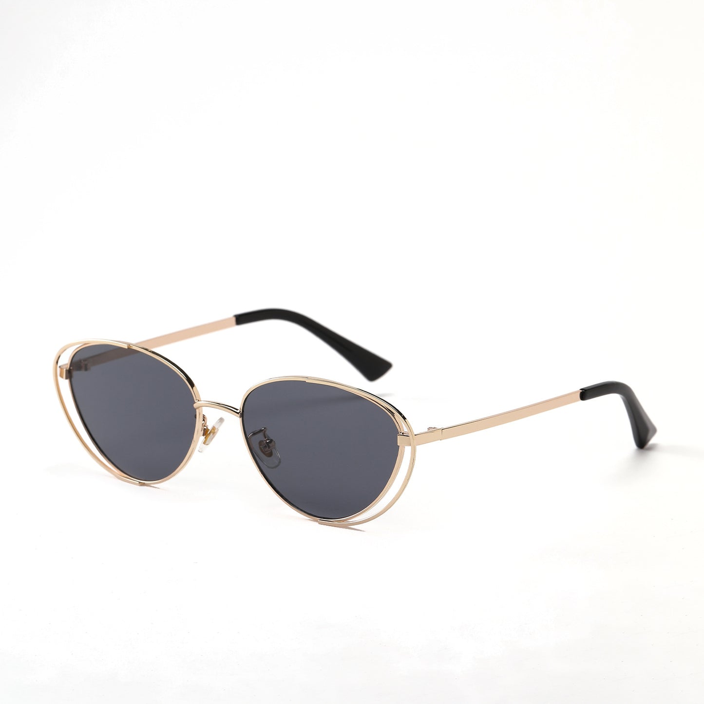 Damen geometrische Sonnenbrille mit rotem Glas und elegantem Metallrahmen Brehn